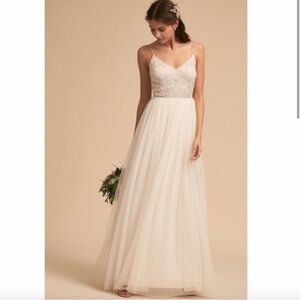 NWT Adrianna Papell Ivory Beaded Wedding/Formal Gown